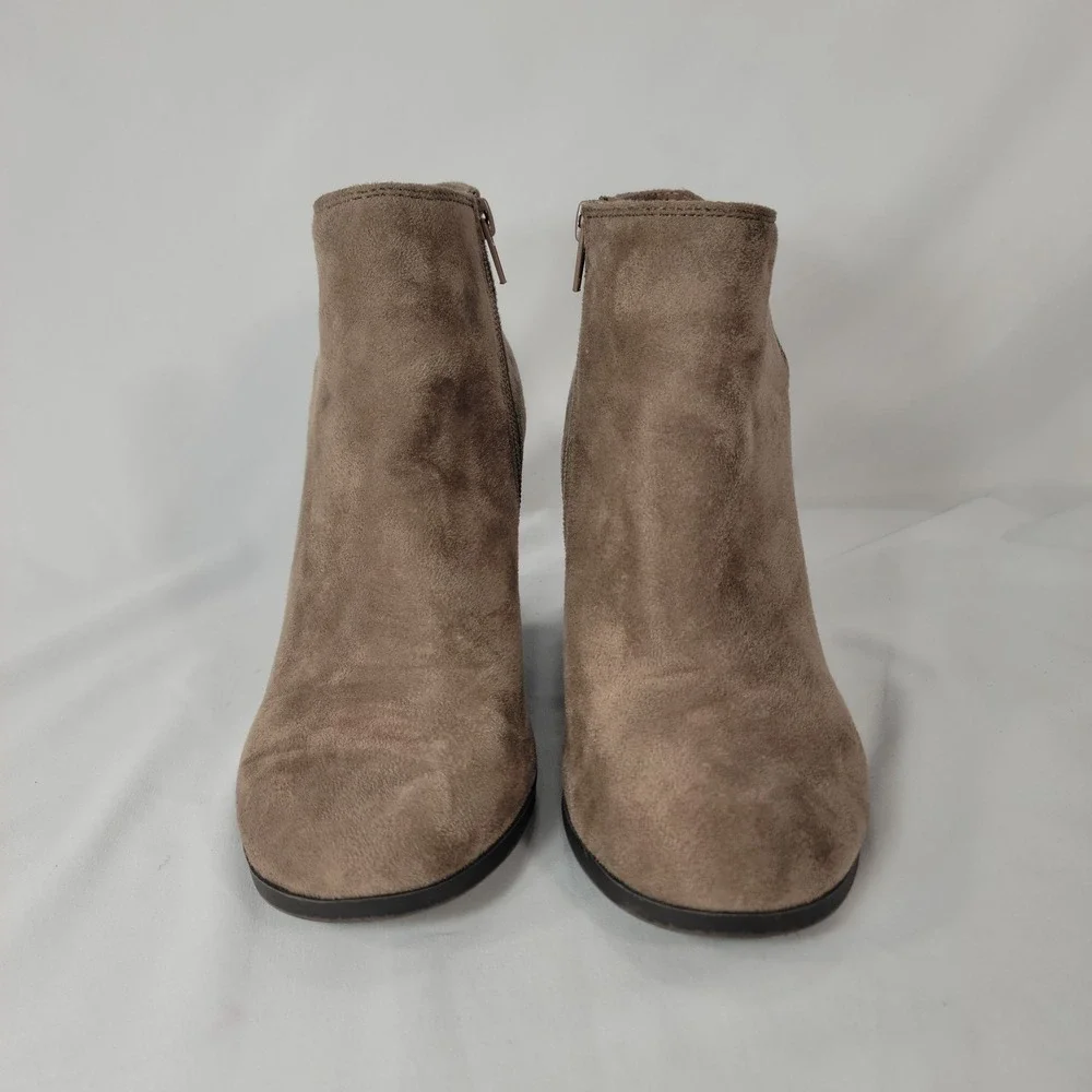 Soda Wedge Bootie Women 7 Tan Faux Suede Ankle Boots Fall Fairy Grunge Boho Chic